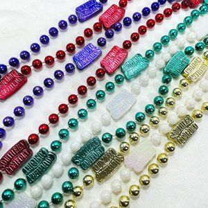Southern Comfort beads Mardi Gras Throw me Something Mister Party red white Purp